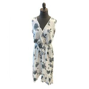 Le Ragazze Made in Italy Linen Floral Dress Large